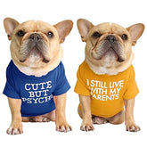 KUTKUT Combo of 2 Pug, French Bulldog Breathable Stretchy Round Neck T-shirt I | Pet Puppy Cats Dog Summer Vest T-shirts Soft Cotton Clothes| French Bulldog Dog Shirt - kutkutstyle